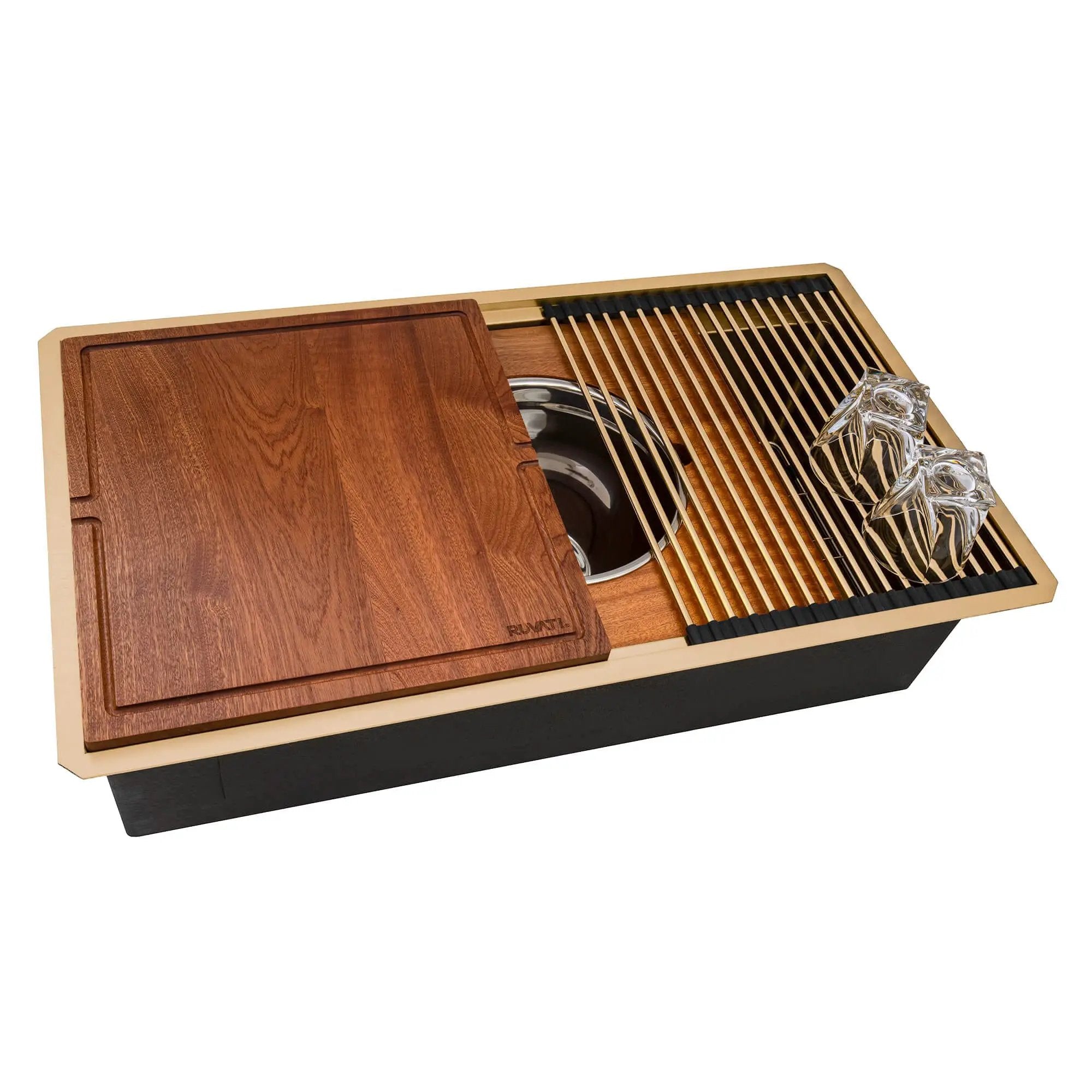 Ruvati 33 inch Stainless Steel Workstation Two-Tiered Ledge Kitchen Sink Undermount by Ruvati