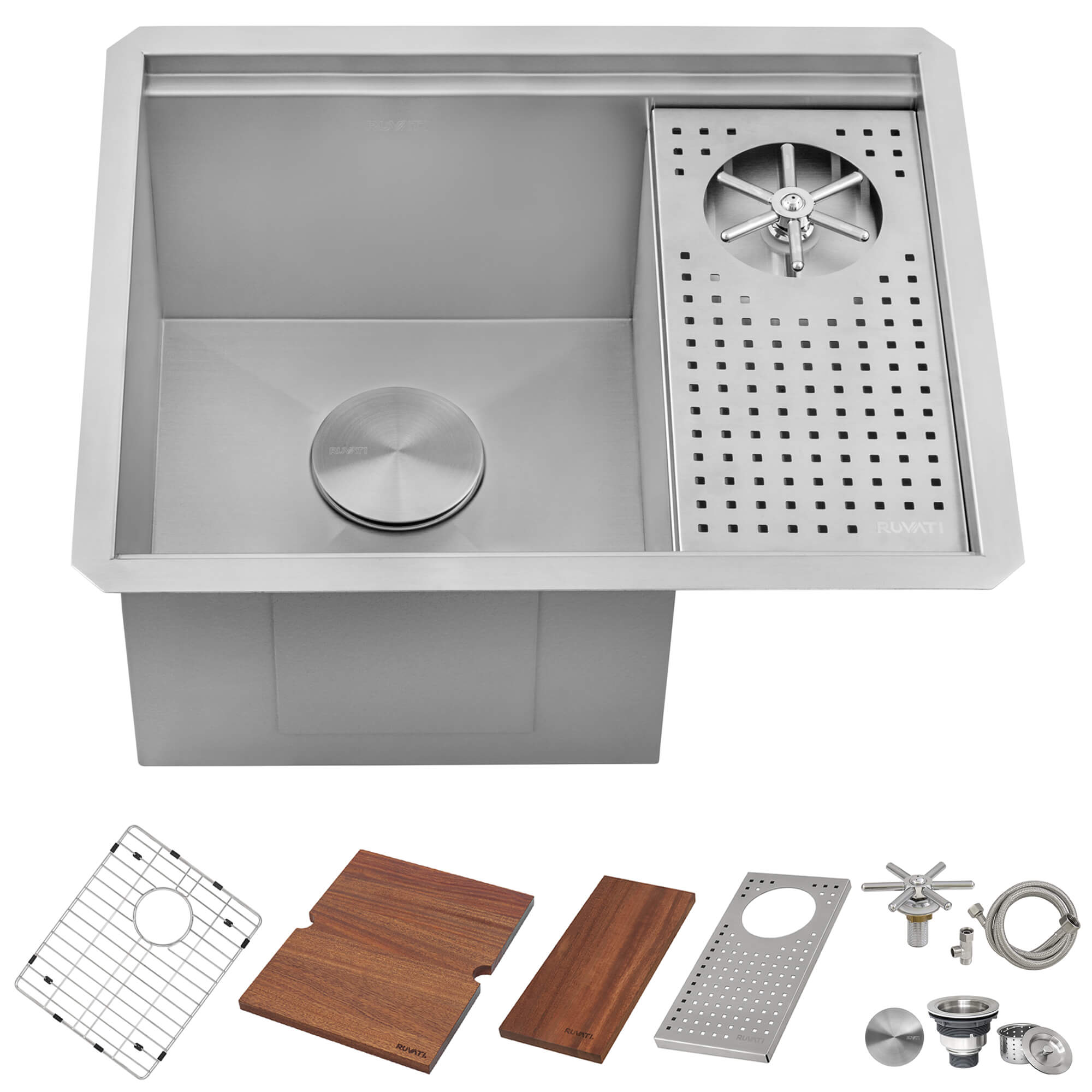 Ruvati RVH8542ST 22 inch Workstation for Wet Bar Bottle Washer