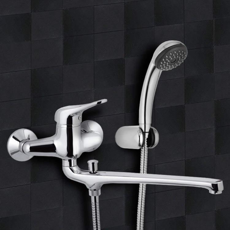 chrome tub filler