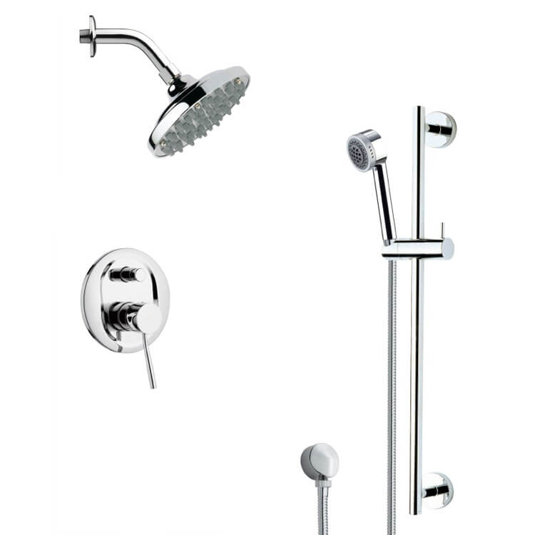 chrome shower set