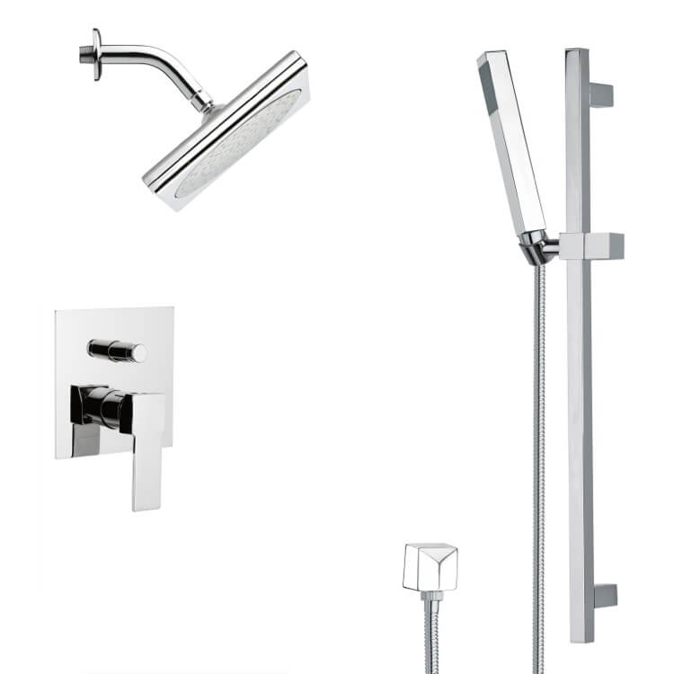 chrome shower set
