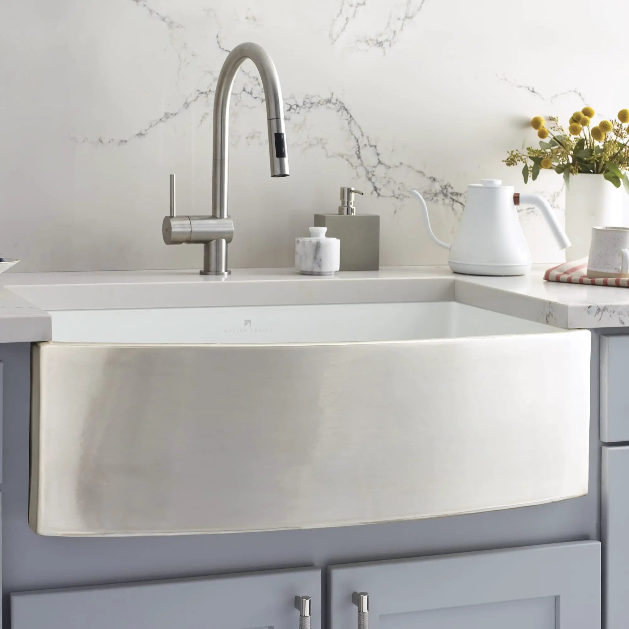 silver kitchen sink