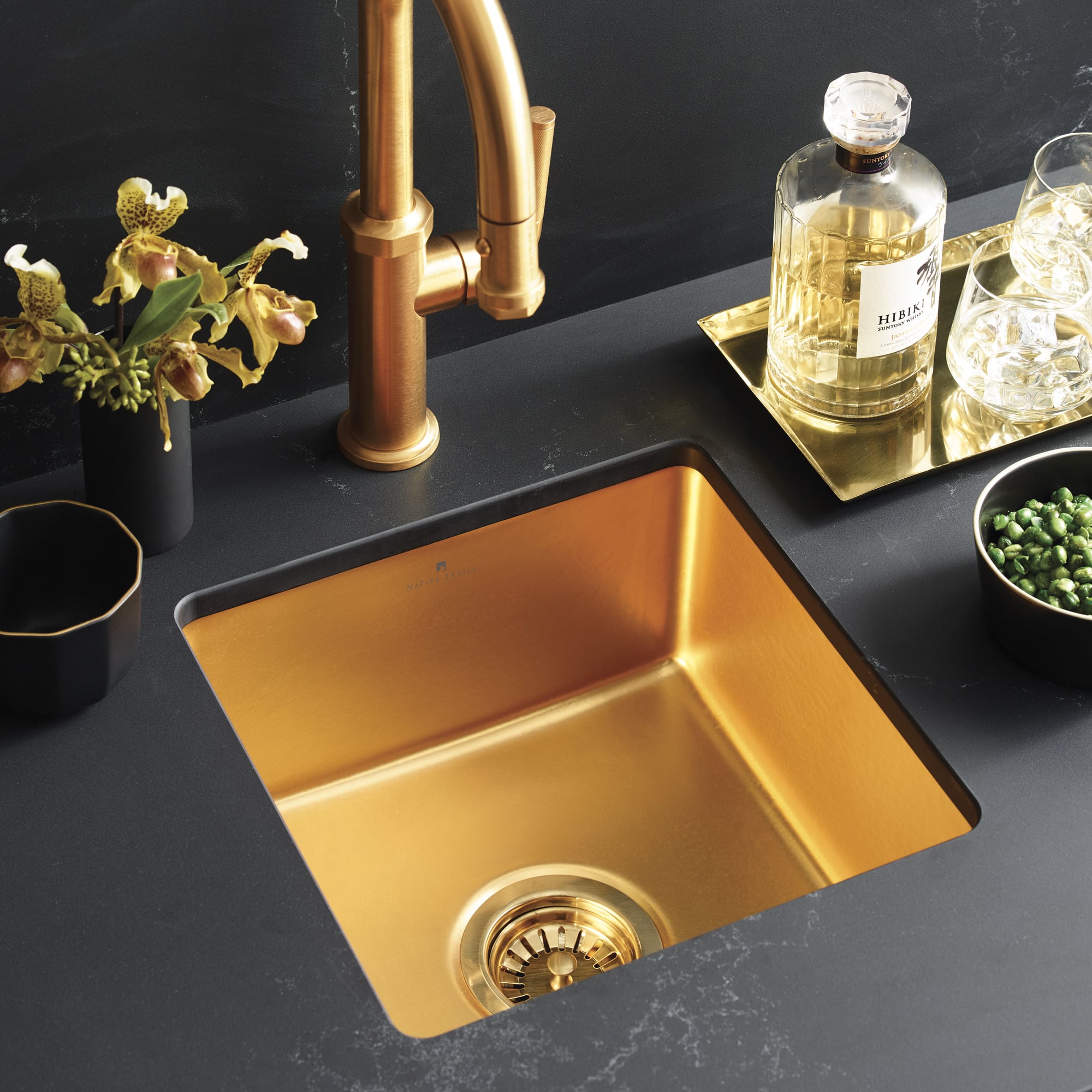 matte gold kitchen sink