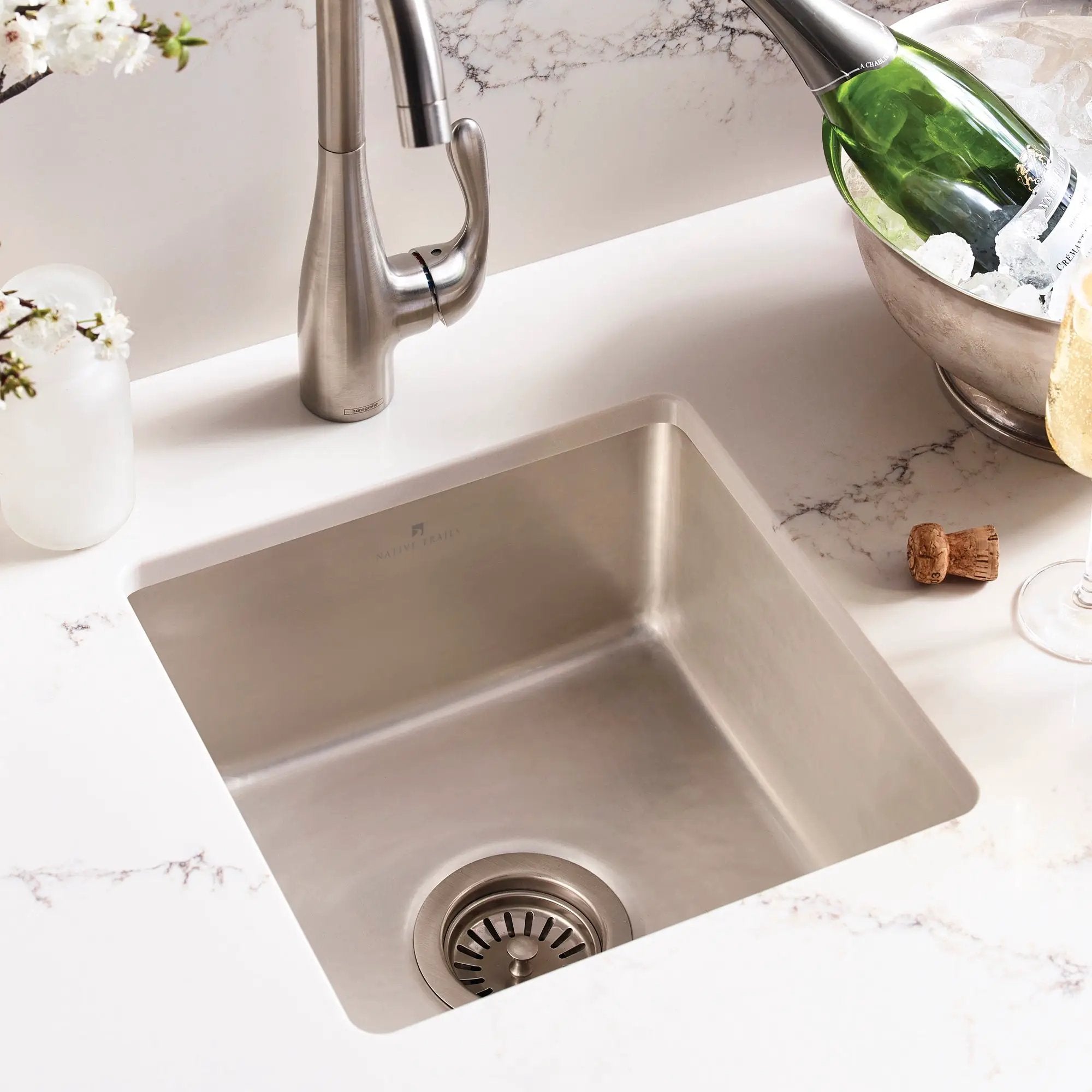 silver kitchen sink