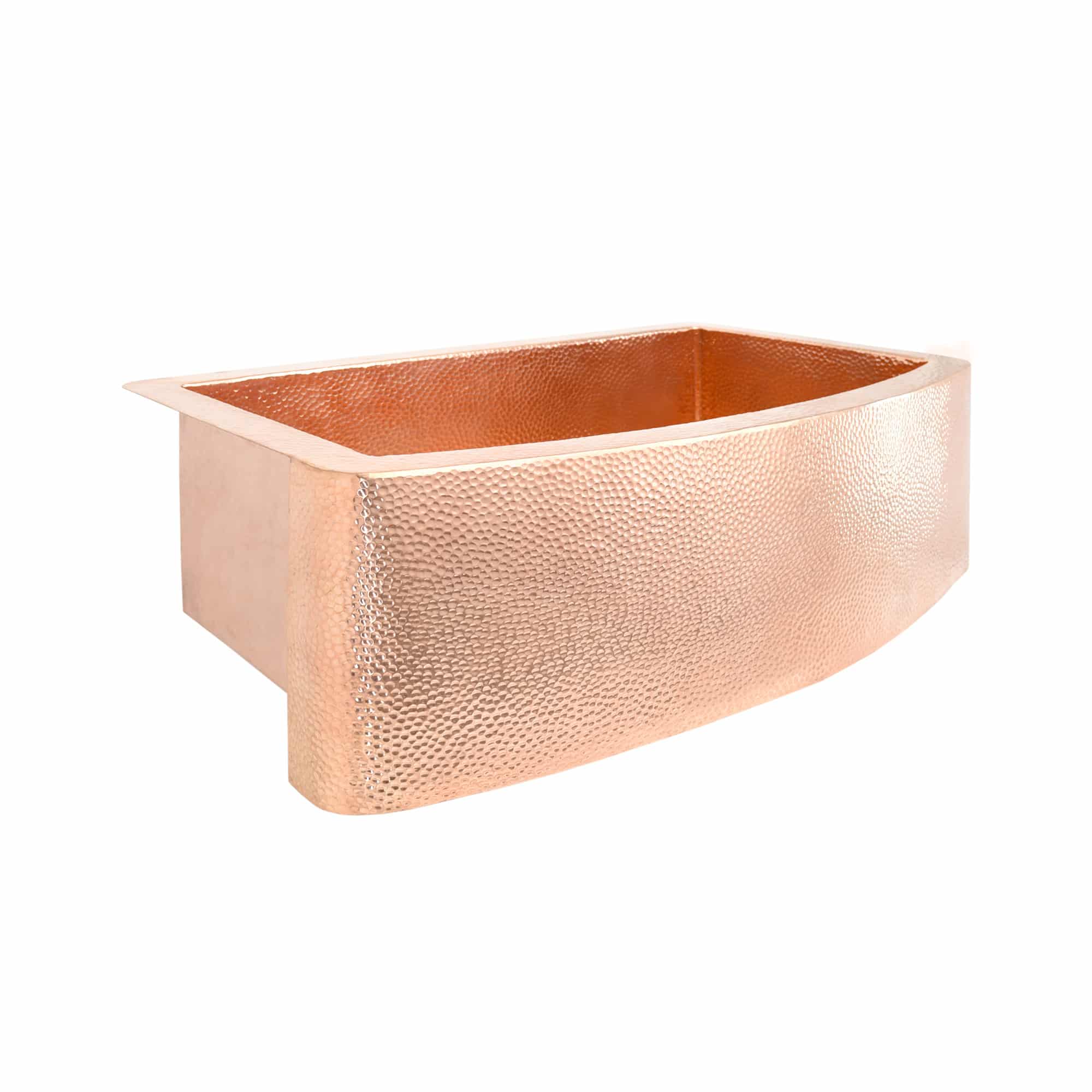 Native Trails Rhapsody Farmhouse 33" Hammered Copper Kitchen Sink with Curved Apron