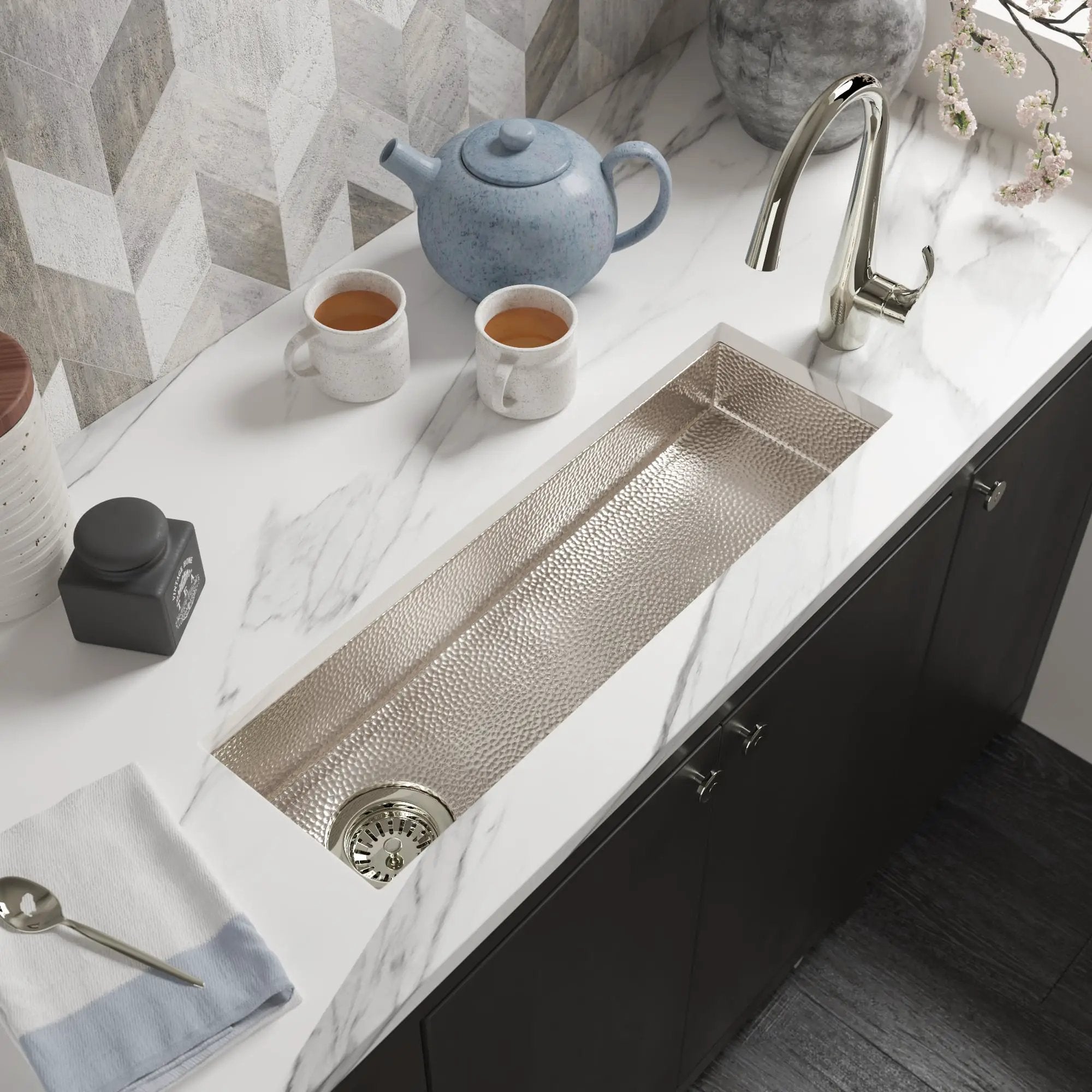 polished nickel kitchen sink