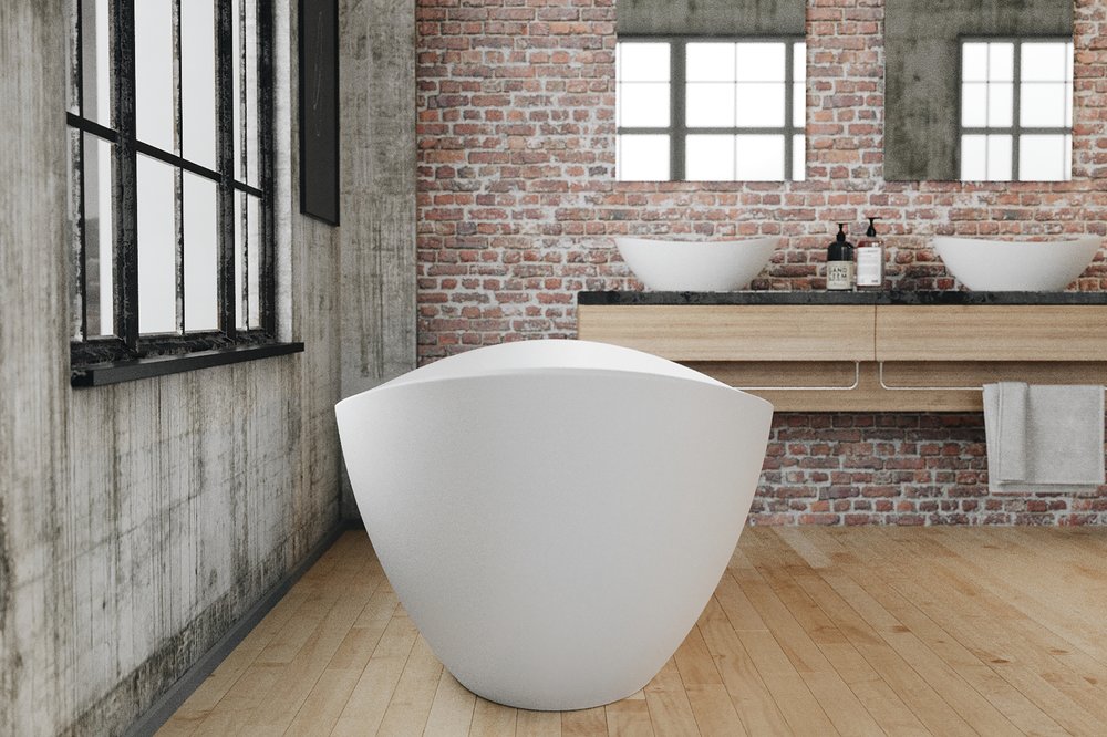 white freestanding bathtub