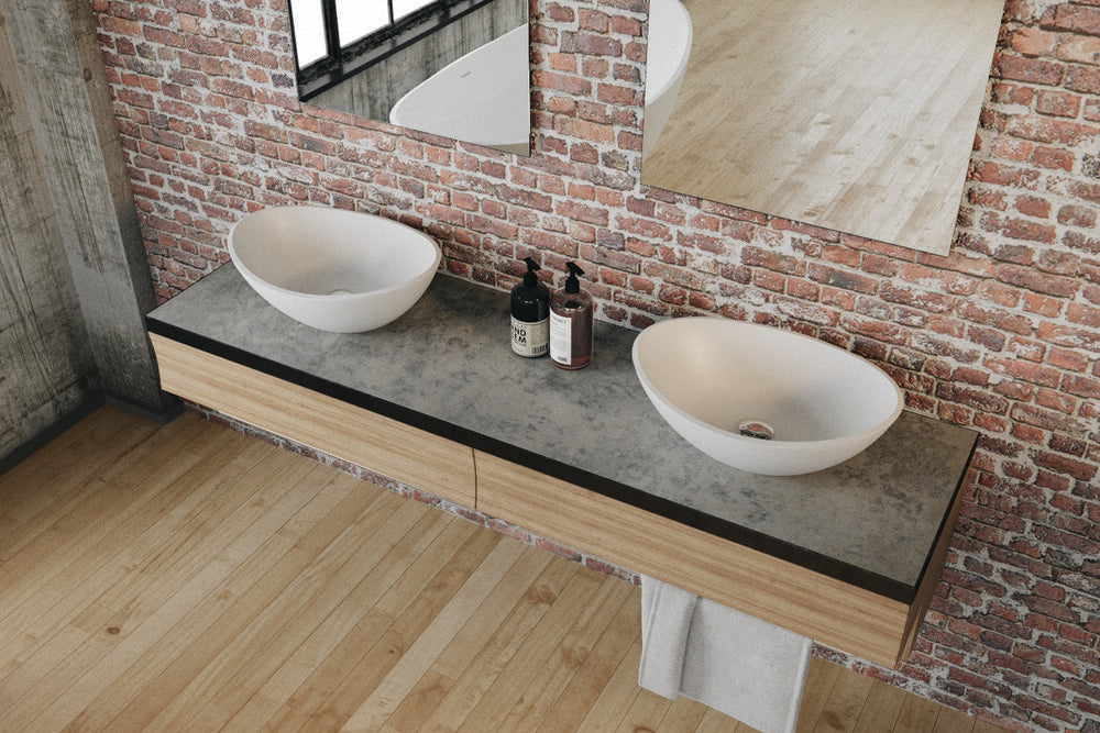 white vessel sink