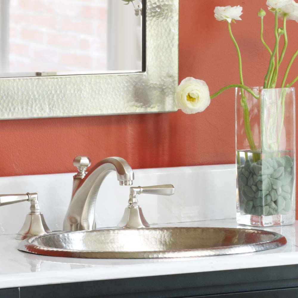 brushed nickel bathroom sink