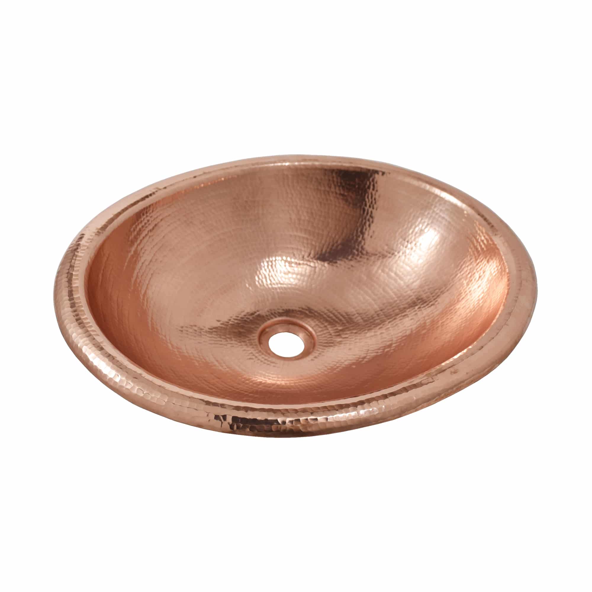 Native Trails Rolled Classic 18.5" Hand Hammered Copper Drop-In Bathroom Sink
