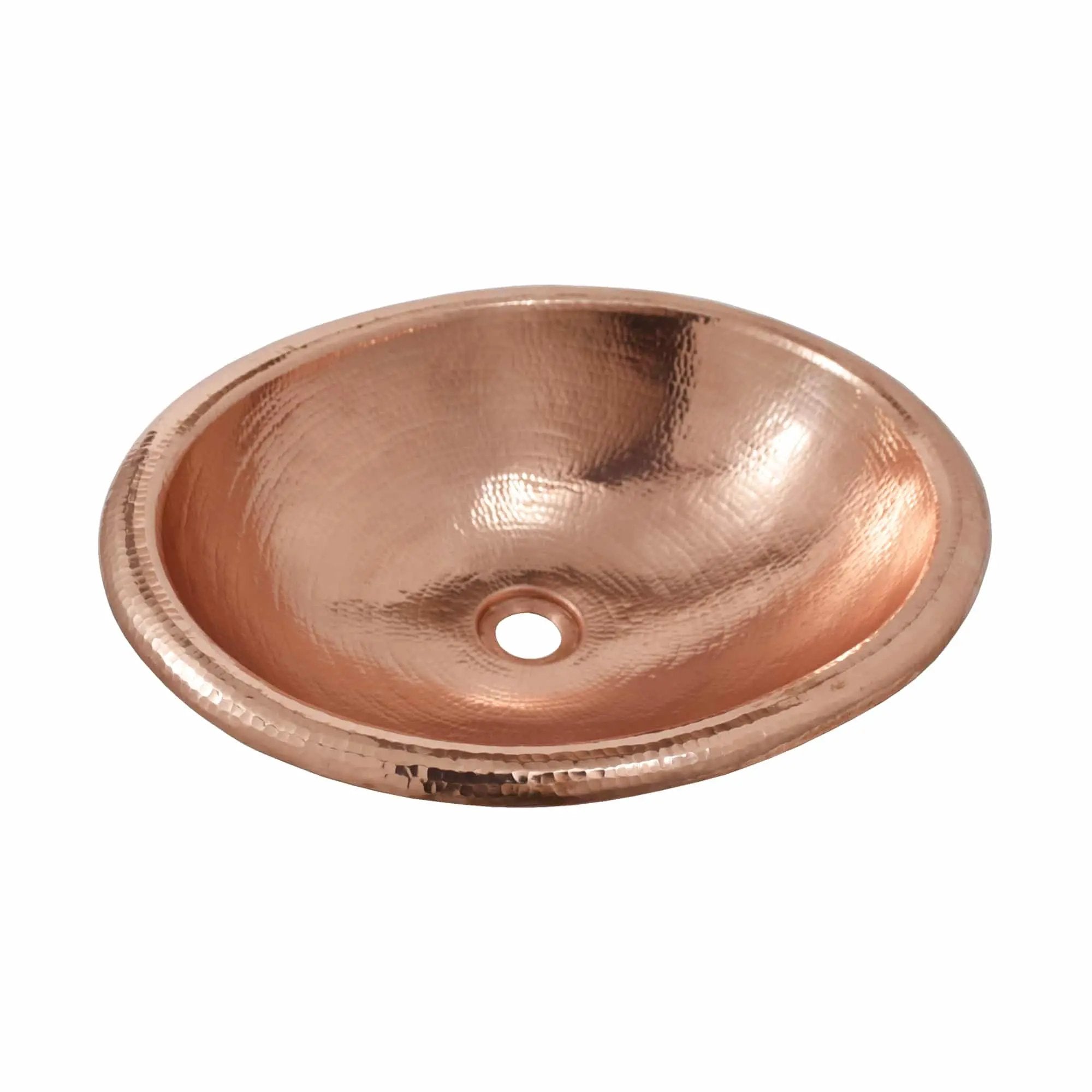 Native Trails Rolled Classic 18.5" Hand Hammered Copper Drop-In Bathroom Sink by Native Trails