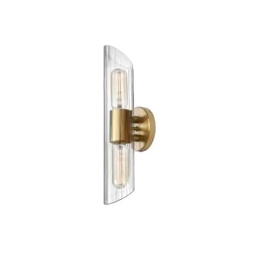 Dainolite 2 Light Vanity with Clear Fluted Glass by Dainolite