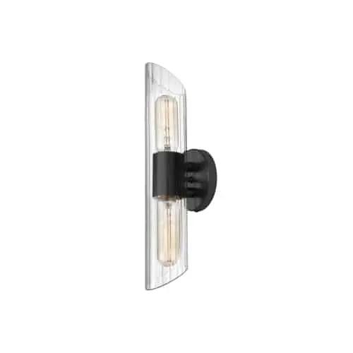 Dainolite 2 Light Vanity with Clear Fluted Glass by Dainolite