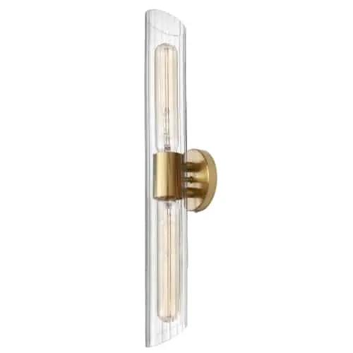 Dainolite 2 Light Vanity with Clear Fluted Glass by Dainolite