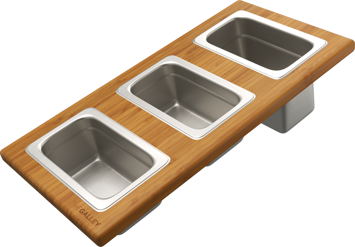 natural golden bamboo condiment serving board