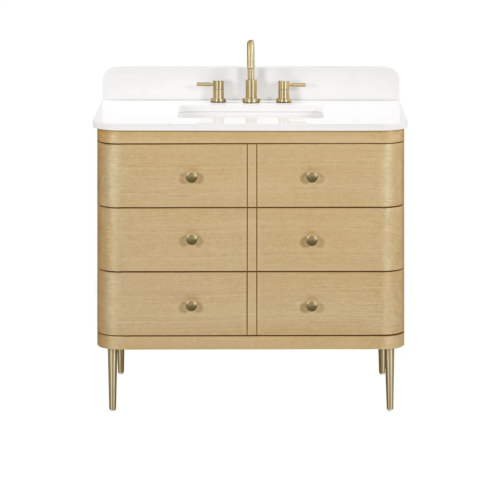 Avanity Serena 37 in. Single Sink Bathroom Vanity Set in White Oak by Avanity