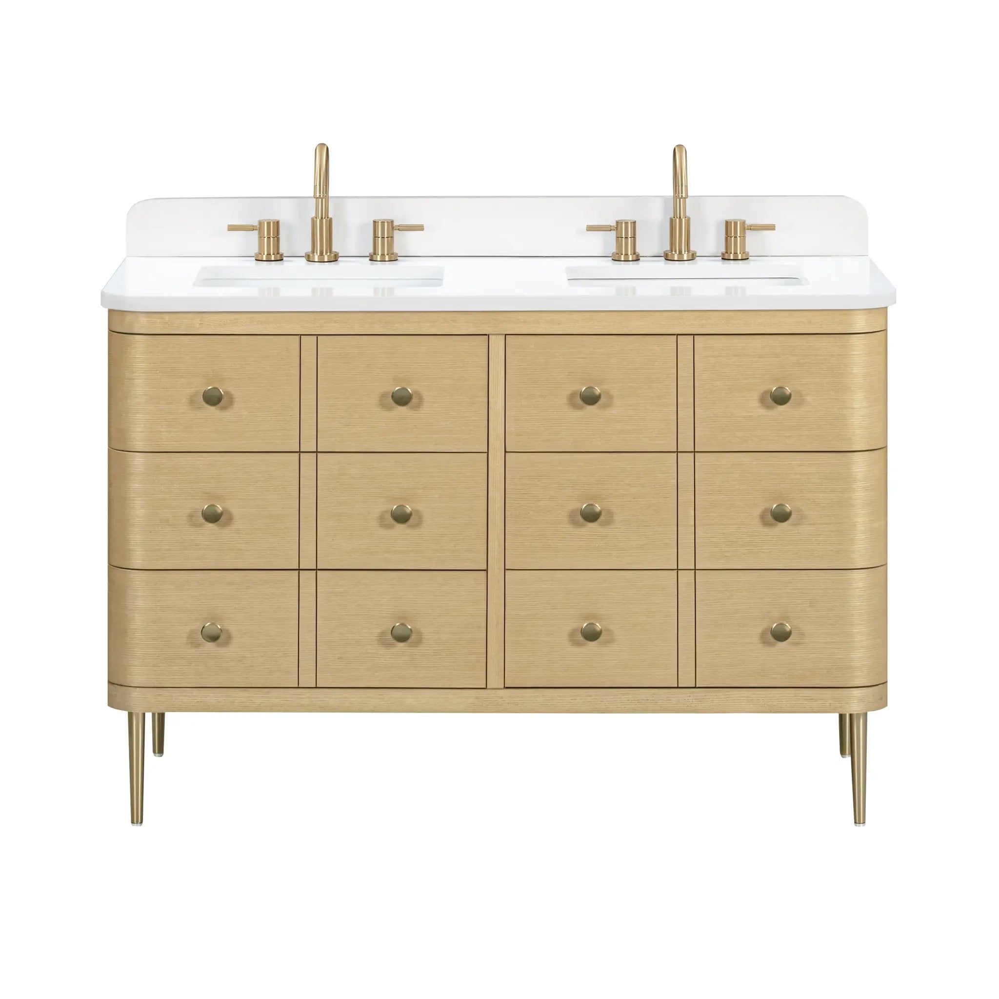 Avanity Serena 49 in. Double Sink Bathroom Vanity Set in White Oak by Avanity
