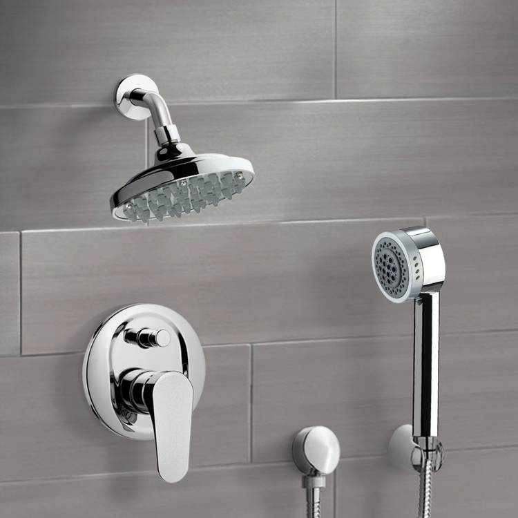 chrome shower set