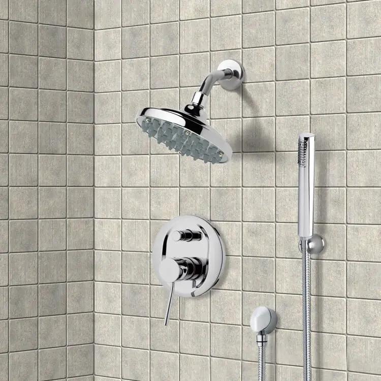 chrome shower set