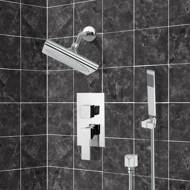 chrome shower set