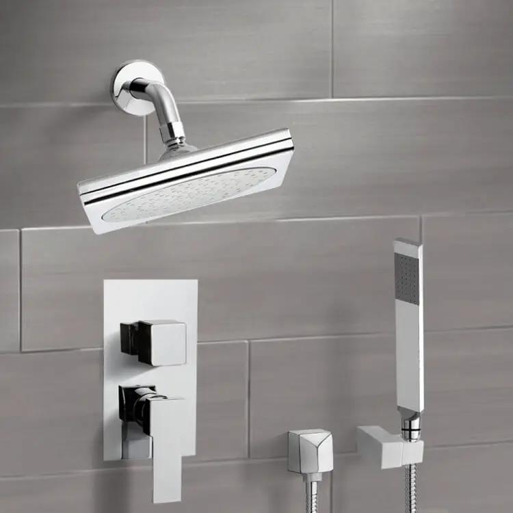 chrome shower set