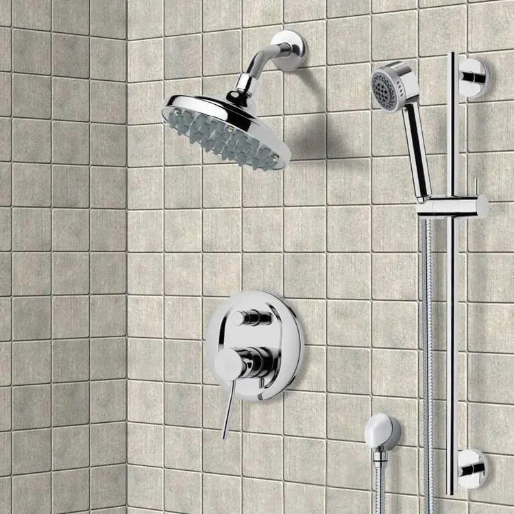 chrome shower set