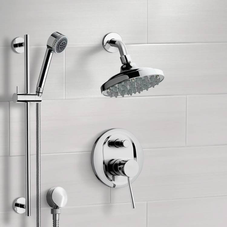 chrome shower set