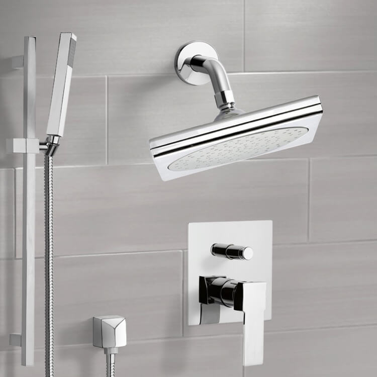 chrome shower set