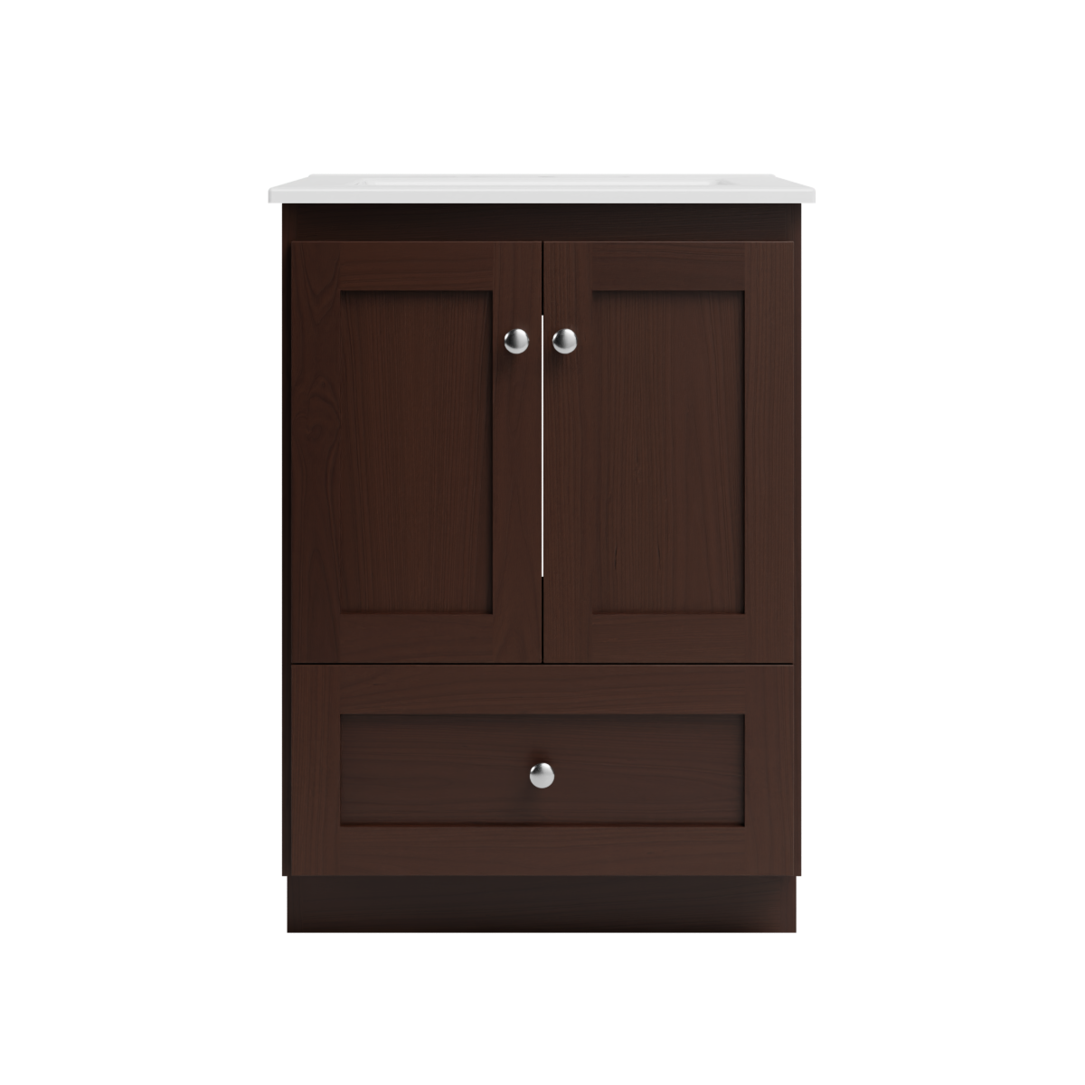 Strasser Woodenworks Shaker 25 in. W x 22 in. D x 35 in. H Vanity with Ceramic Vanity Top in White