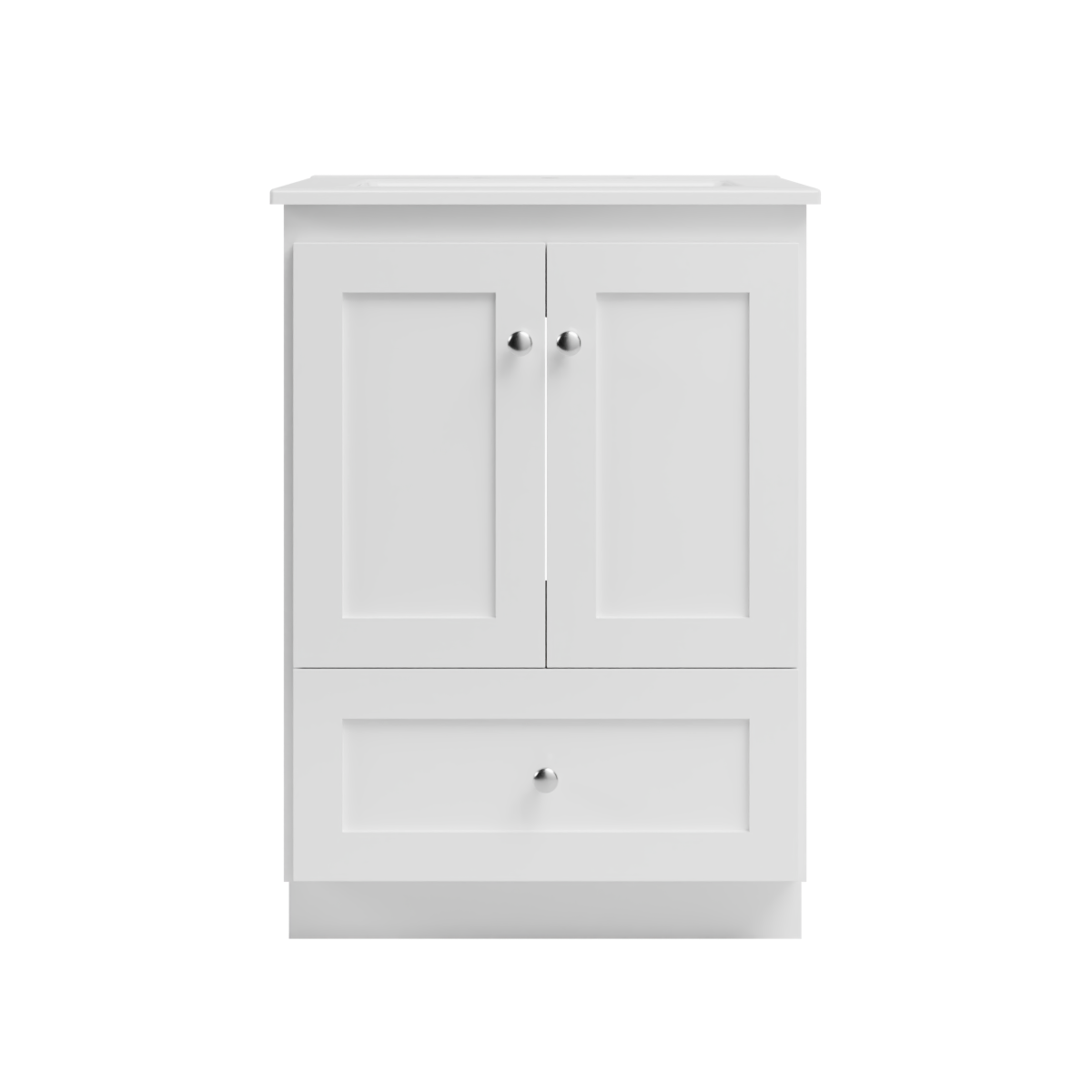 Strasser Woodenworks Shaker 25 in. W x 22 in. D x 35 in. H Vanity with Ceramic Vanity Top in White