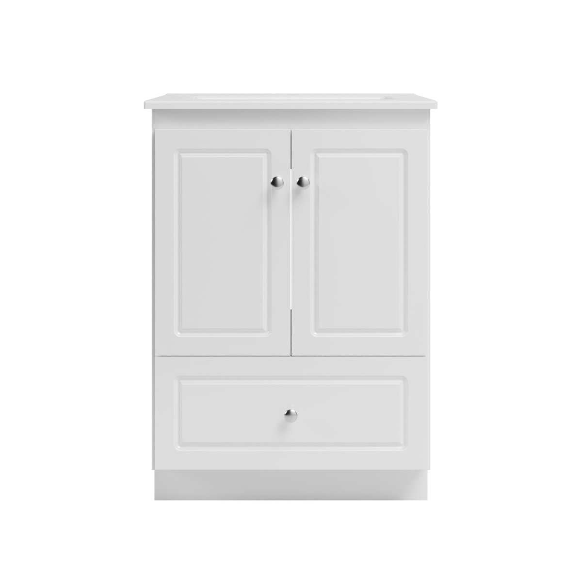 Strasser Woodenworks Ultraline 25 in. W x 22 in. D x 35 in. H Vanity with Ceramic Vanity Top in White