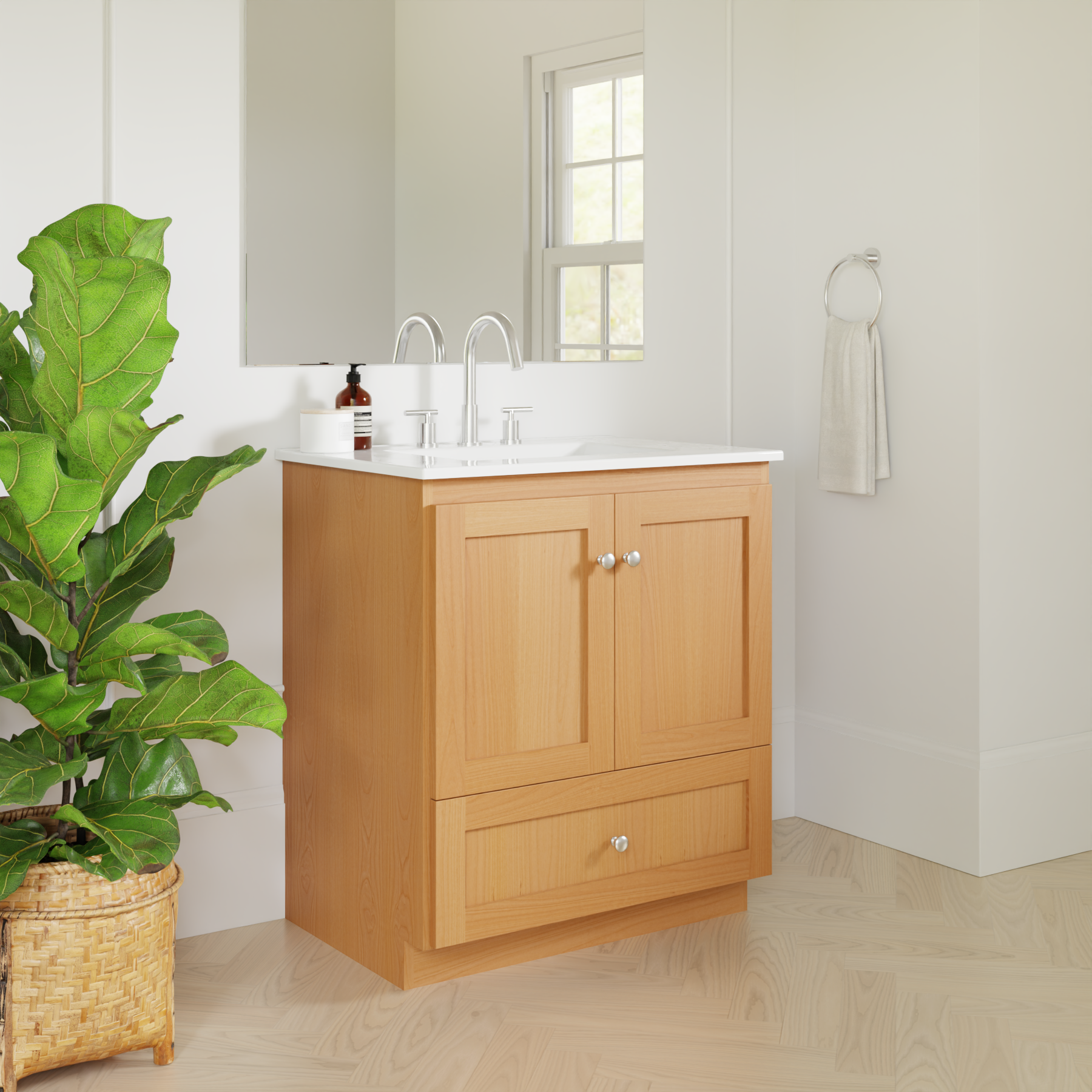 natural alder vanity