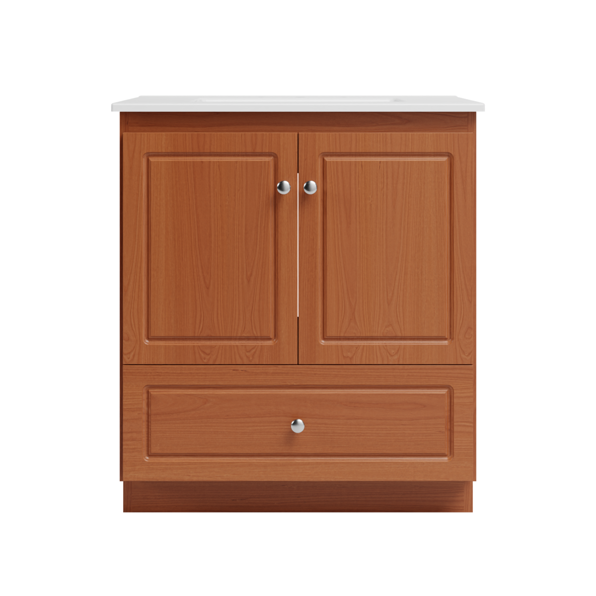 Strasser Woodenworks Ultraline 31 in. W x 22 in. D x 35 in. H Vanity with Ceramic Vanity Top in White and No Side Drawers
