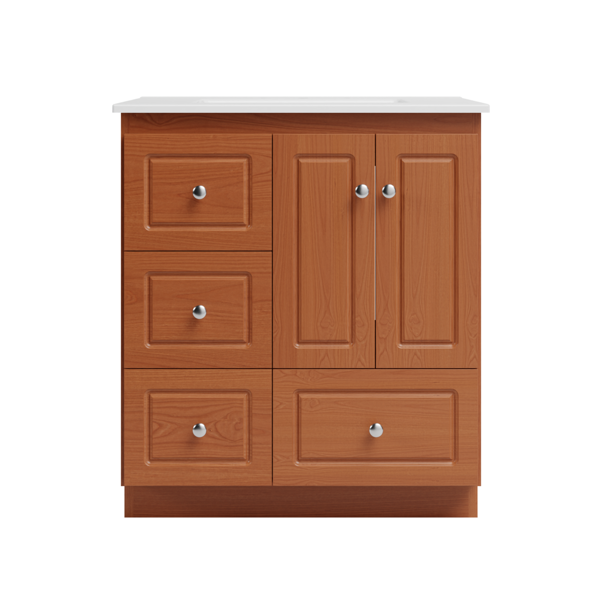 Strasser Woodenworks Ultraline 31 in. W x 22 in. D x 35 in. H Vanity with Vanity Top in White and Left Drawers