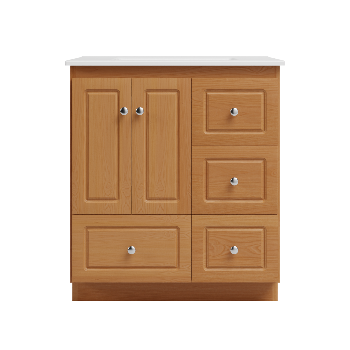 Strasser Woodenworks Ultraline 31 in. W x 22 in. D x 35 in. H Vanity with Vanity Top in White and Right Drawers by Strasser Woodenworks