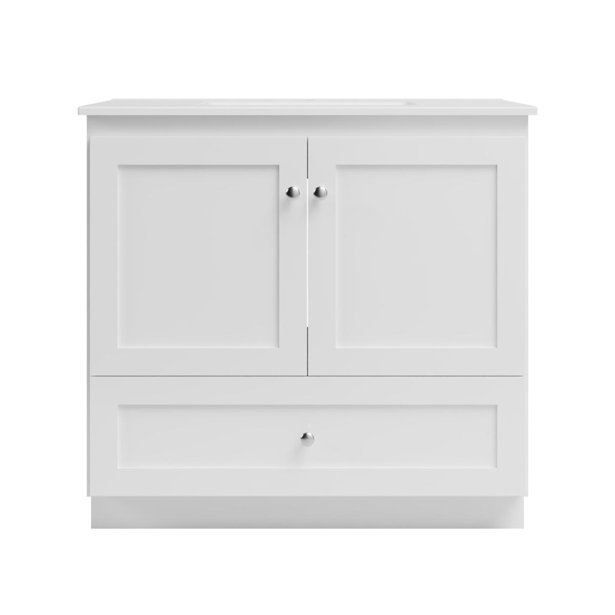 Strasser Woodenworks Shaker 37 in. W x 22 in. D x 35 in. H Vanity with Ceramic Vanity Top in White