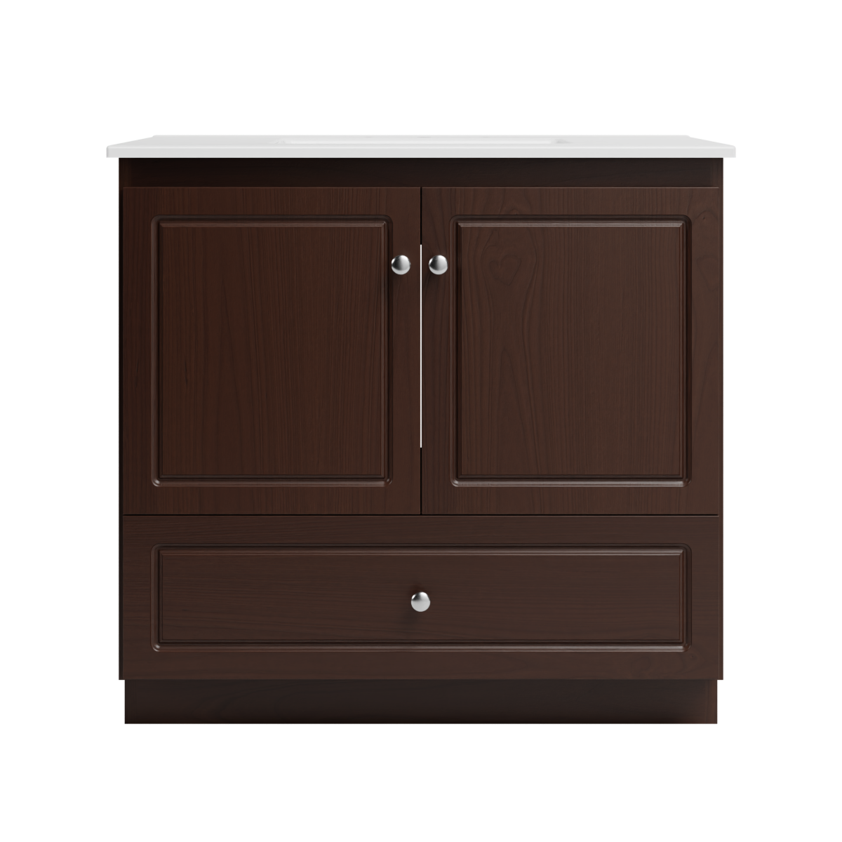 Strasser Woodenworks Ultraline 37 in. W x 22 in. D x 35 in. H Vanity with Ceramic Vanity Top in White