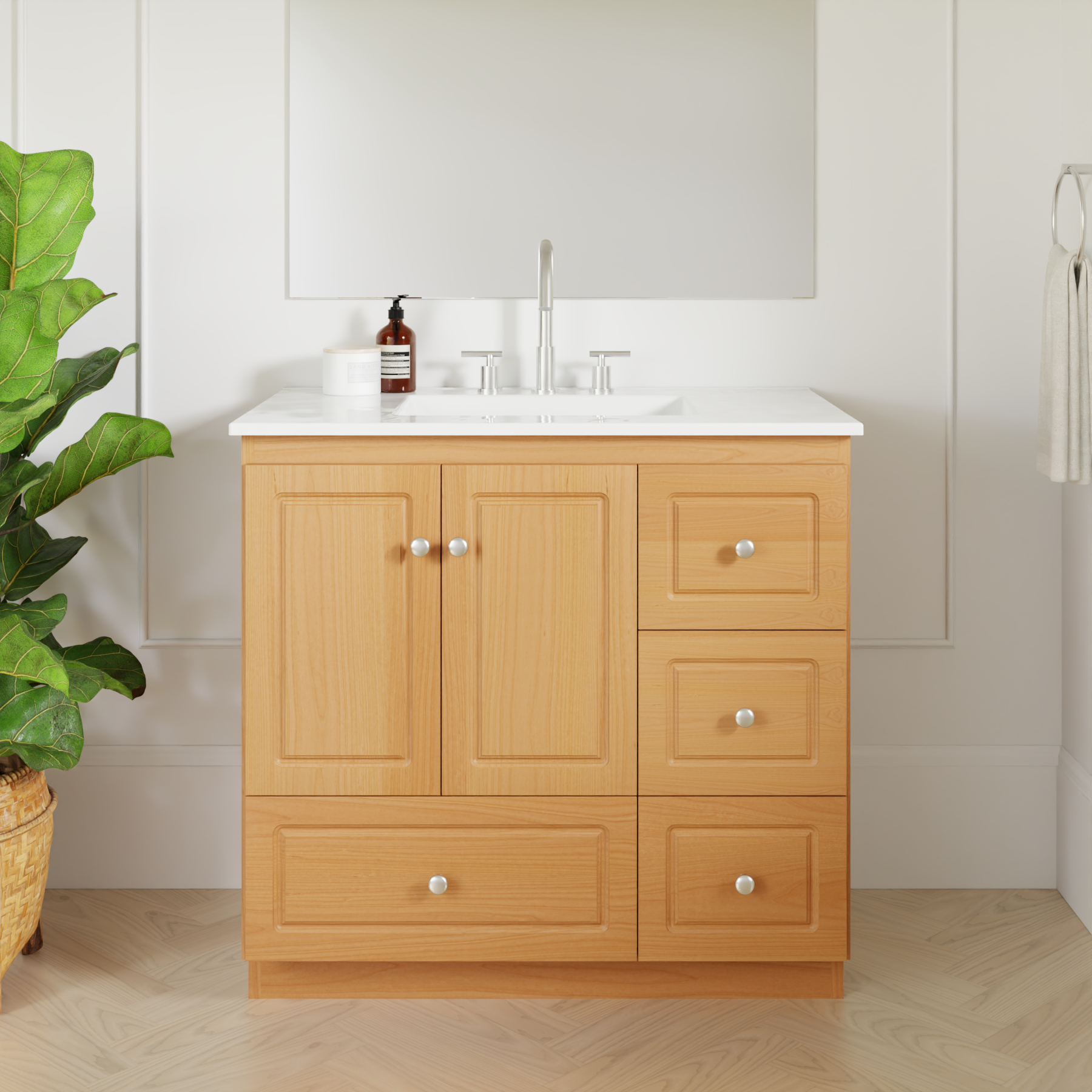 natural alder vanity