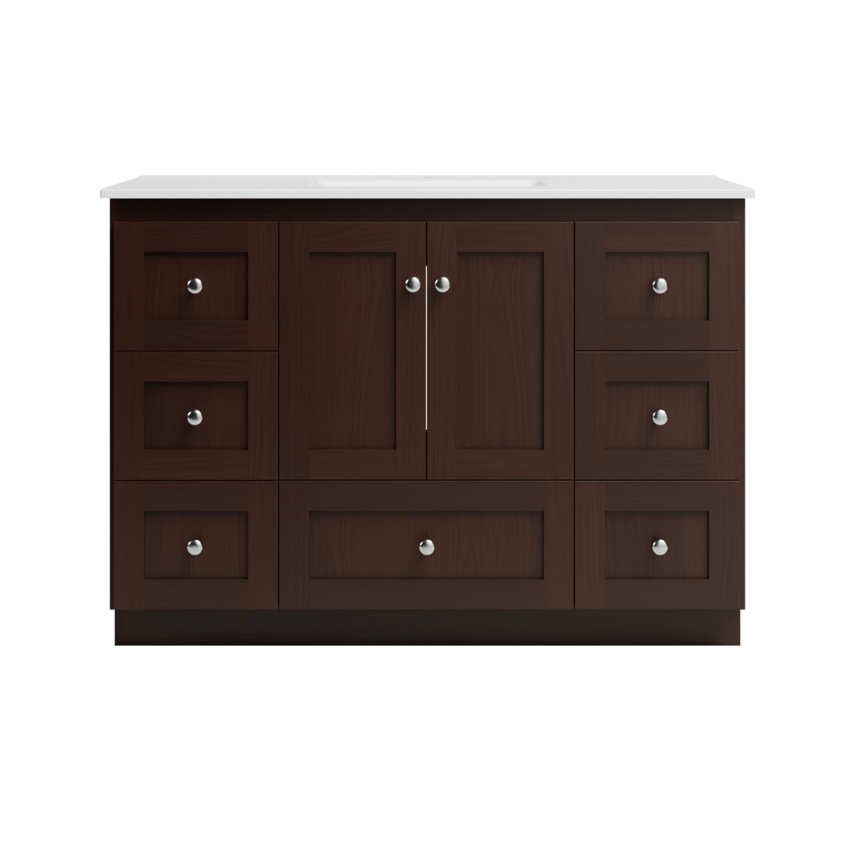 Strasser Woodenworks Shaker 49 in. W x 22 in. D x 35 in. H Vanity with Ceramic Vanity Top in White by Strasser Woodenworks