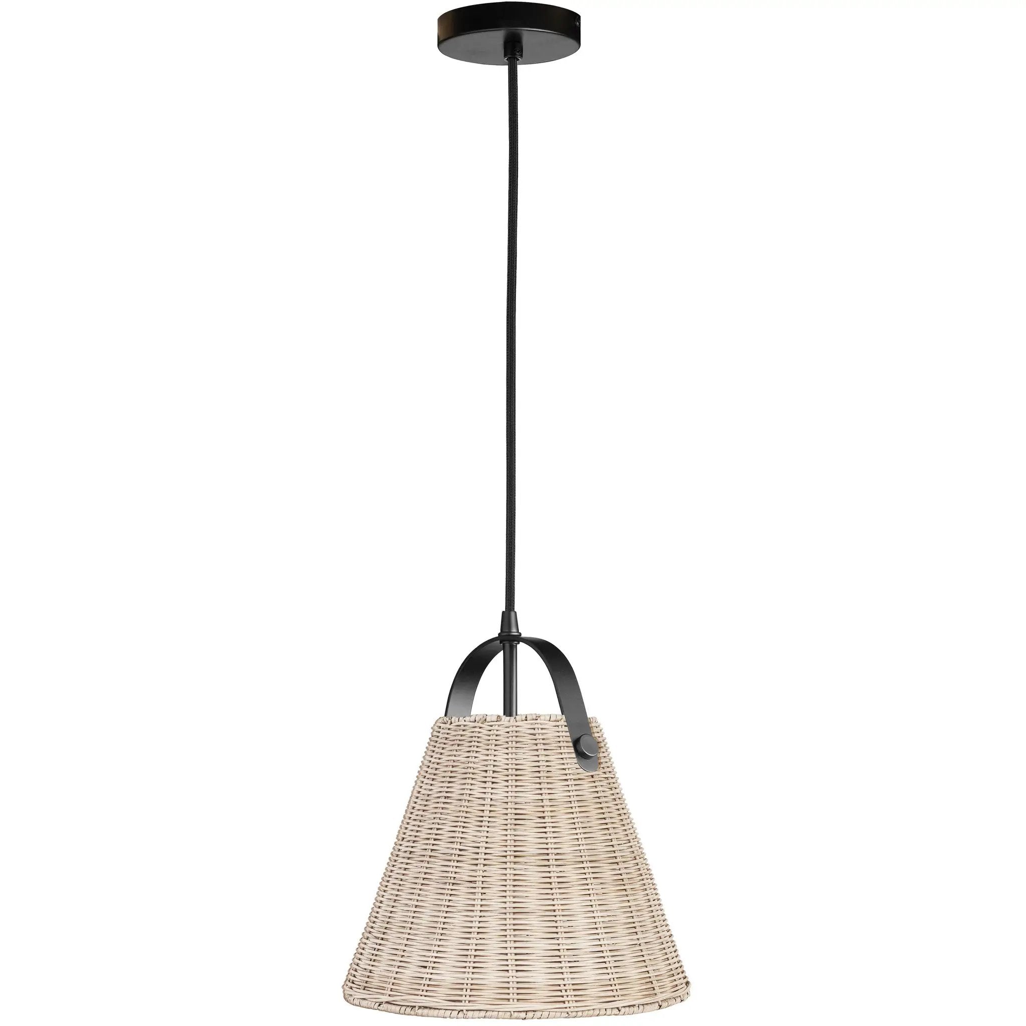 Dainolite 1 Light Incandescent Pendant with Wicker Shade by Dainolite
