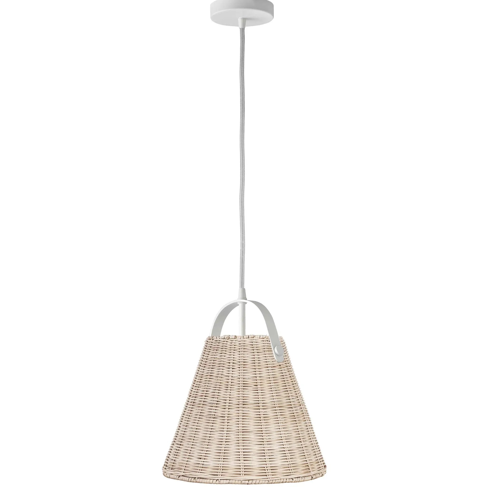 Dainolite 1 Light Incandescent Pendant with Wicker Shade by Dainolite