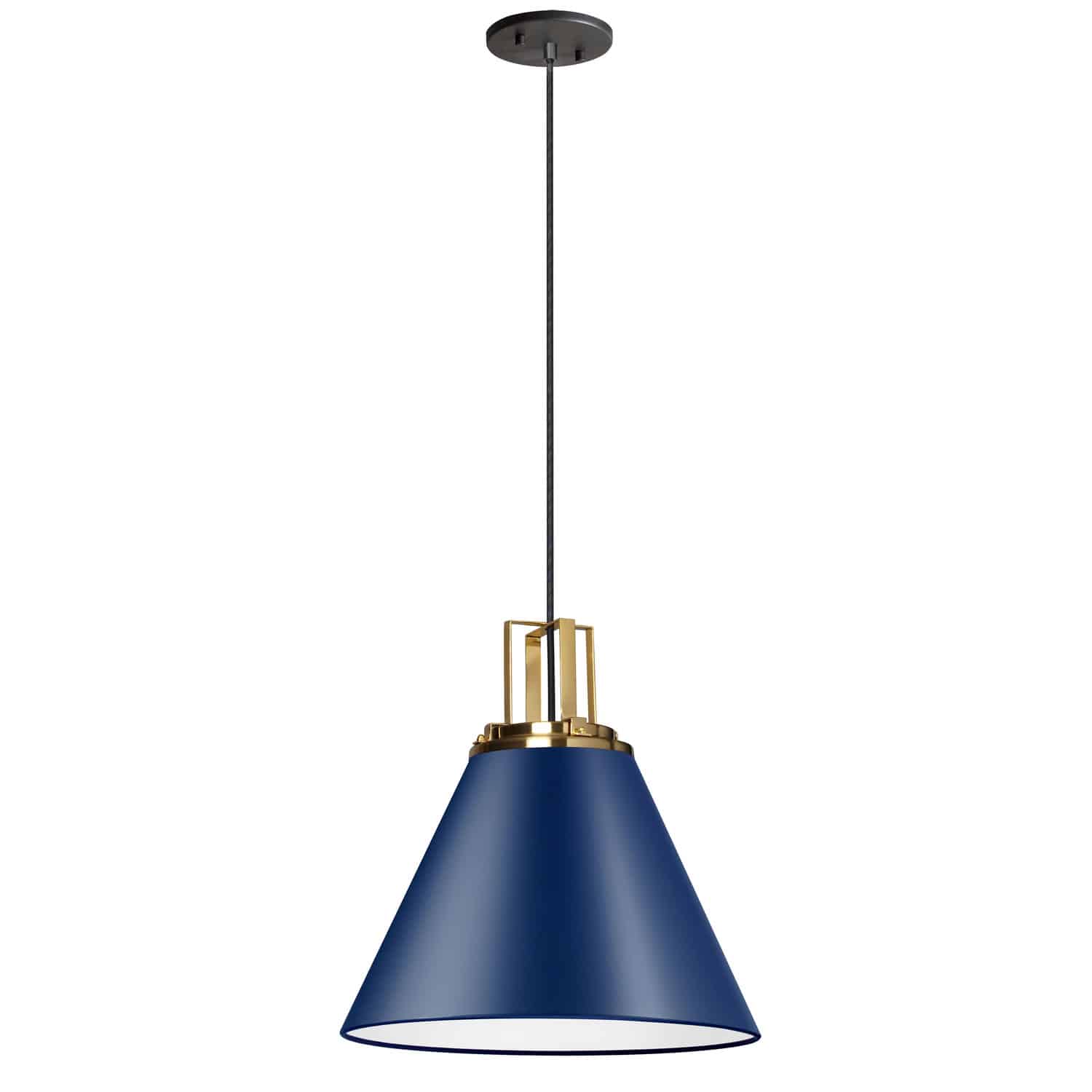 cobalt blue with aged brass accent pendants