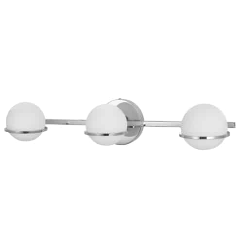 polished chrome with white glass wall mount