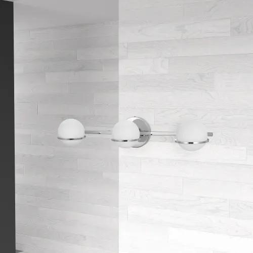 polished chrome with white glass wall mount