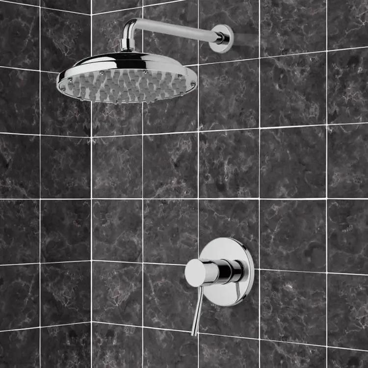 chrome shower head