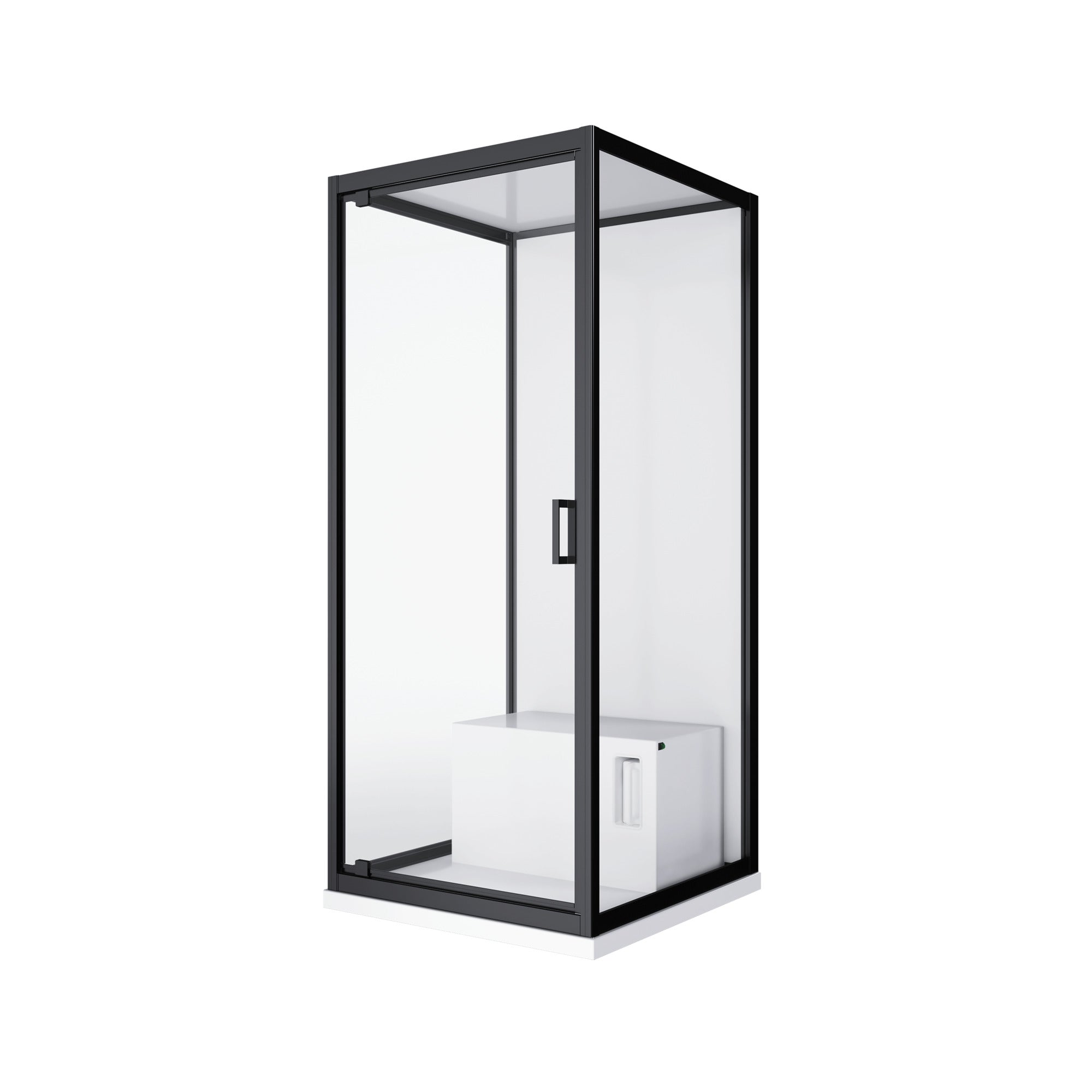 black - white steam enclosure