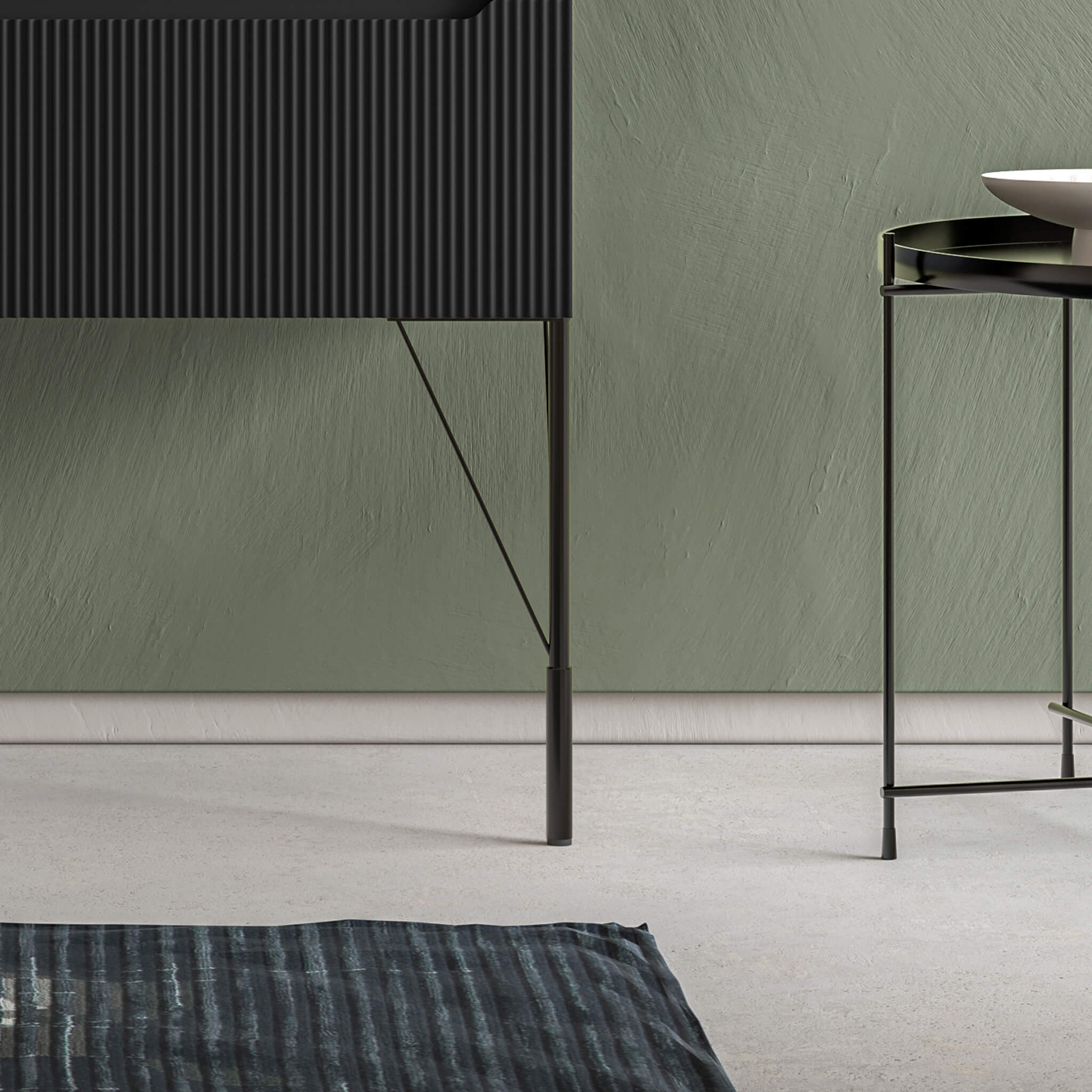 black matte vanity leg