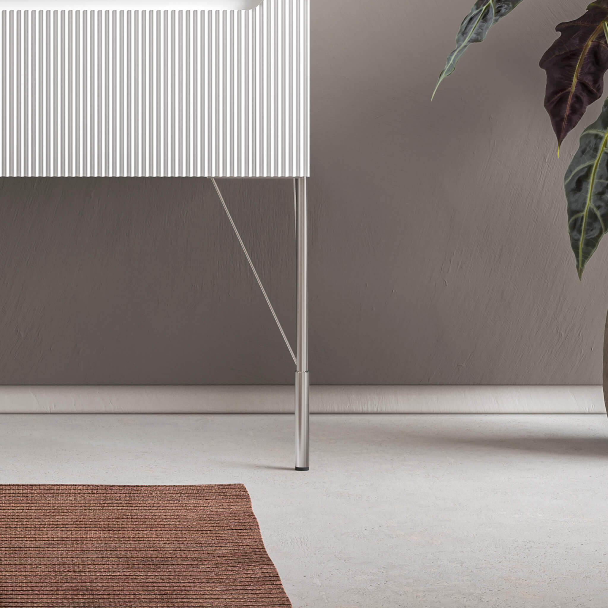 white matte vanity leg