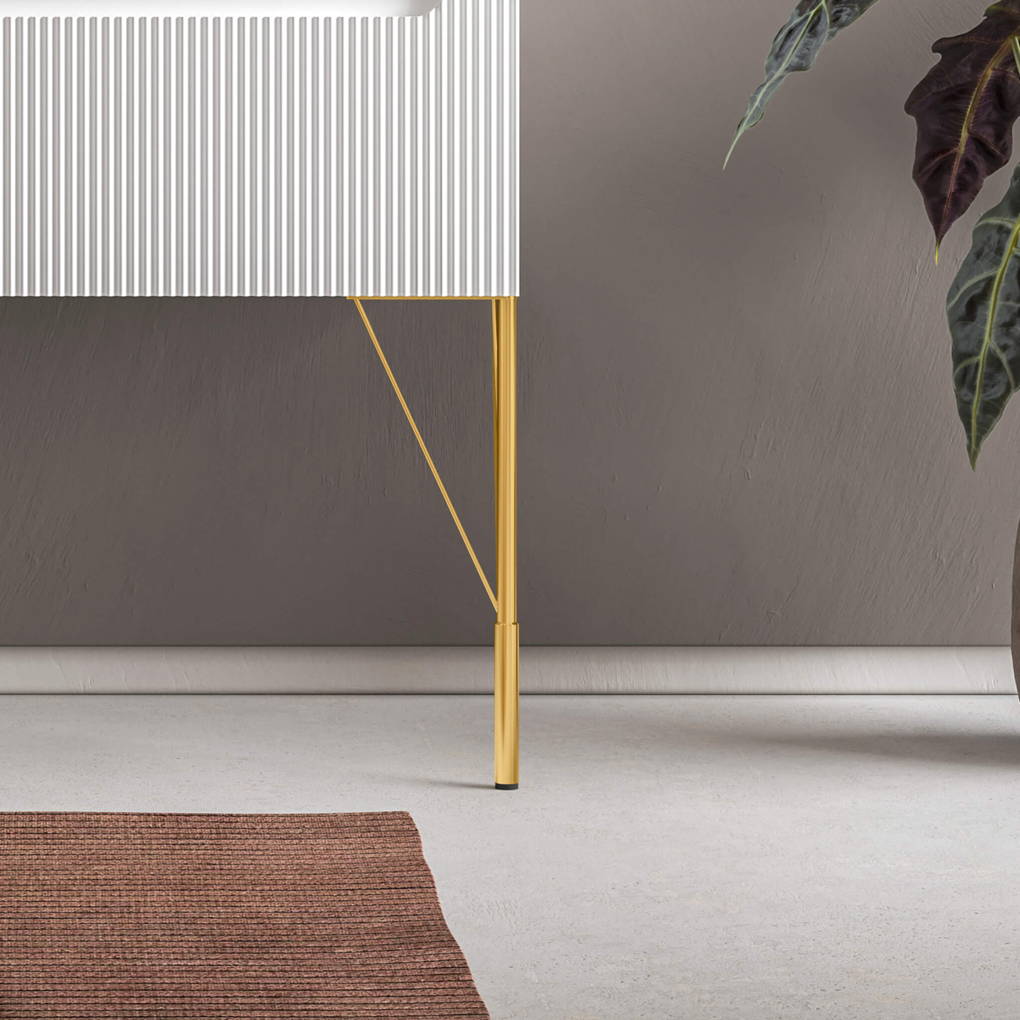 polished gold vanity leg