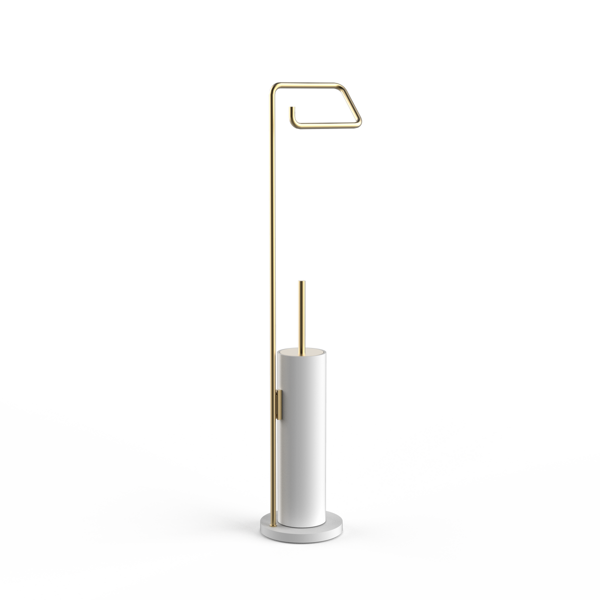 white matte/gold matte pvd toilet brush